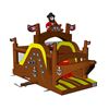 Stormbaan Piraat 1 huren bij Happy Rent Opblaasbare stormbaan in piratenthema met glijbaan en obstakels – ideaal voor sportdagen en evenementen