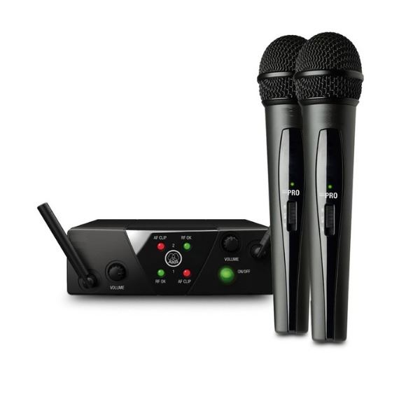 UHF-ontvanger met twee draadloze microfoons voor presentaties en optredens