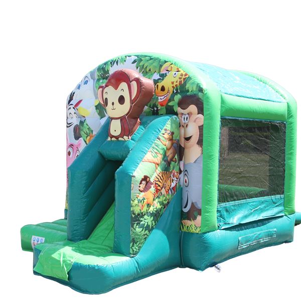 Springkussen Kleine Aap met veilig PVC en speelmuur