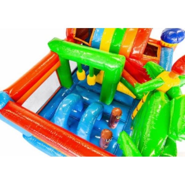 Multiplay Springkussen Hawaii huren bij Happy Rent Tropisch Multiplay Springkussen Hawaii met glijbaan huren bij Happy Rent – vrolijk springkussen voor kinderen en feesten