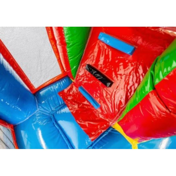 Multiplay Springkussen Hawaii huren bij Happy Rent Tropisch Multiplay Springkussen Hawaii met glijbaan huren bij Happy Rent – vrolijk springkussen voor kinderen en feesten