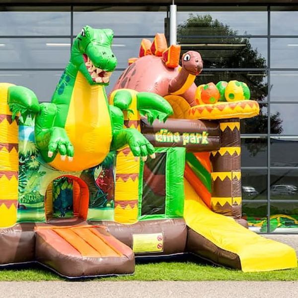 Multiplay Dino met glijbaan Multiplay Dino springkussen met klim- en glijbaan