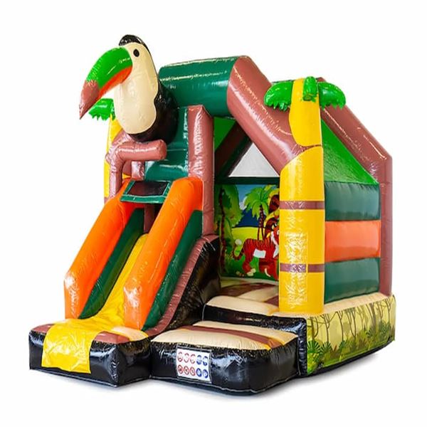 Springkussen Slide Combo Amazone huren | Happy Rent Heerlen Slide Combo Amazone springkussen met glijbaan huren bij Happy Rent in Heerlen